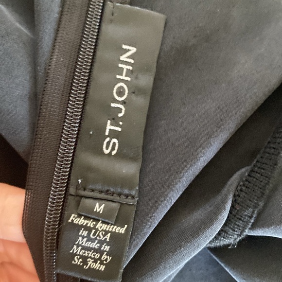 ST JOHN black silk wool tank blouse top work classic M - Picture 3 of 6